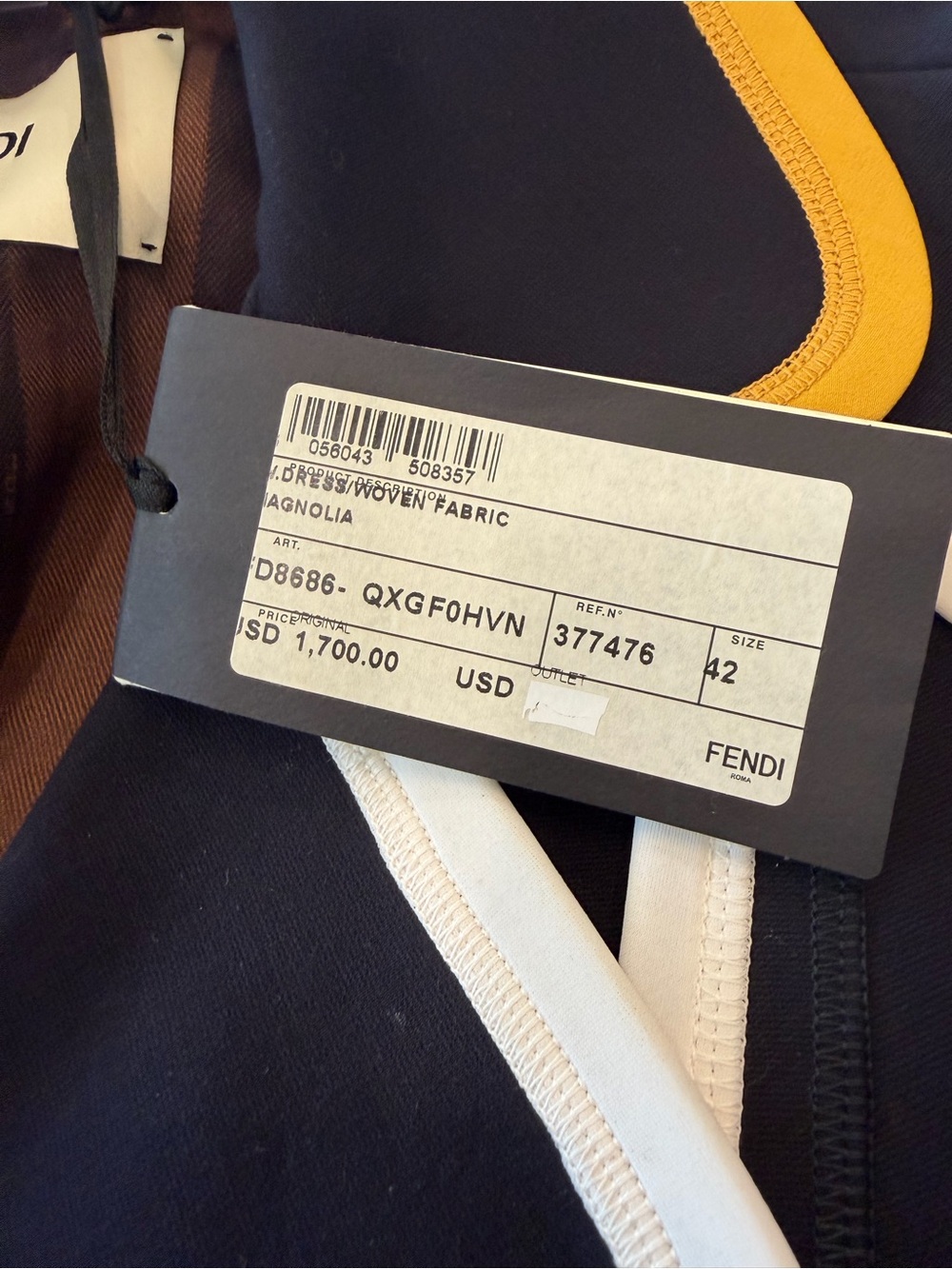 Fendi NWT Moto Jacket with White Piping and Yellow Trim - Picture 5 of 12